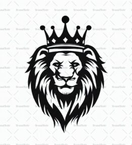 Majestätischer Löwe und Krone